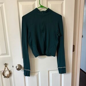 Lululemon Athletica Deep Teal Long Sleeve Sports Crop Top